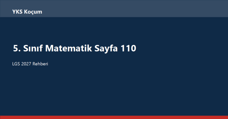 5. Sınıf Matematik Ünite 2 Sayfa 110 Cevapları (Kesir Çözümü)