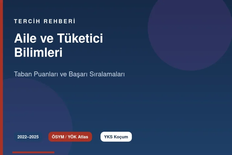 Aile ve Tüketici Bilimleri Taban Puanları 2026 ve Başarı Sıralamaları (2022-2025)