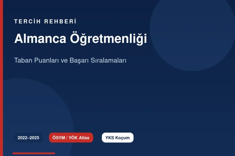 Almanca Öğretmenliği Taban Puanları 2026 ve Başarı Sıralamaları (2022-2025)