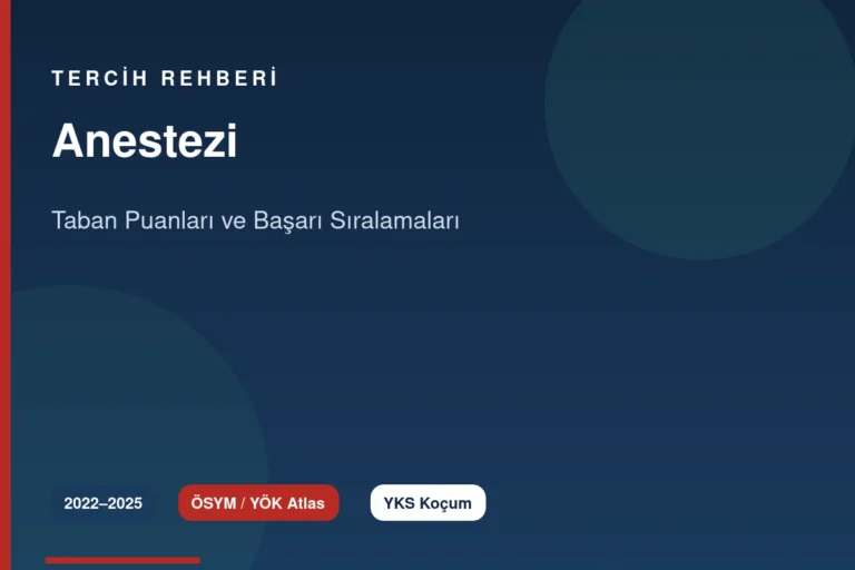 Anestezi Taban Puanları 2026 ve Başarı Sıralamaları (2022-2025)