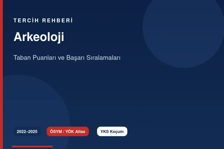 Arkeoloji Taban Puanları 2026 ve Başarı Sıralamaları (2022-2025)