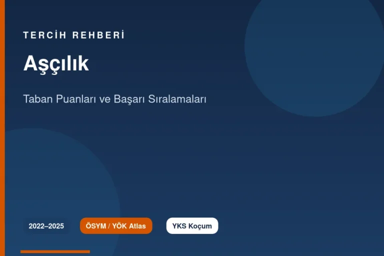 Aşçılık Taban Puanları 2026 ve Başarı Sıralamaları (2022-2025)