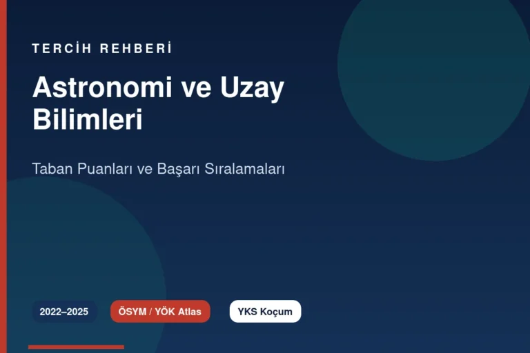 Astronomi ve Uzay Bilimleri Taban Puanları 2026 ve Başarı Sıralamaları (2022-2025)