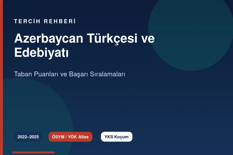 Azerbaycan Türkçesi ve Edebiyatı Taban Puanları 2026 ve Başarı Sıralamaları (2022-2025)