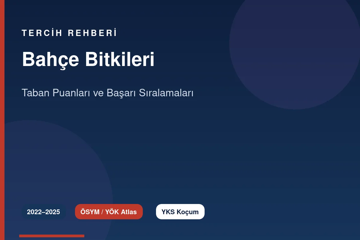 Bahçe Bitkileri Taban Puanları Kapak