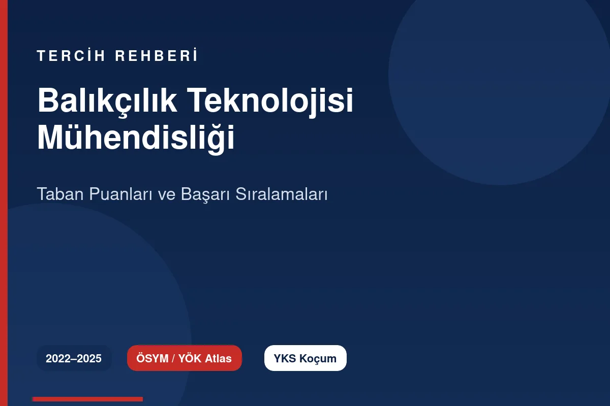 Balıkçılık Teknolojisi Mühendisliği Taban Puanları 2026 ve Başarı Sıralamaları (2022-2025)