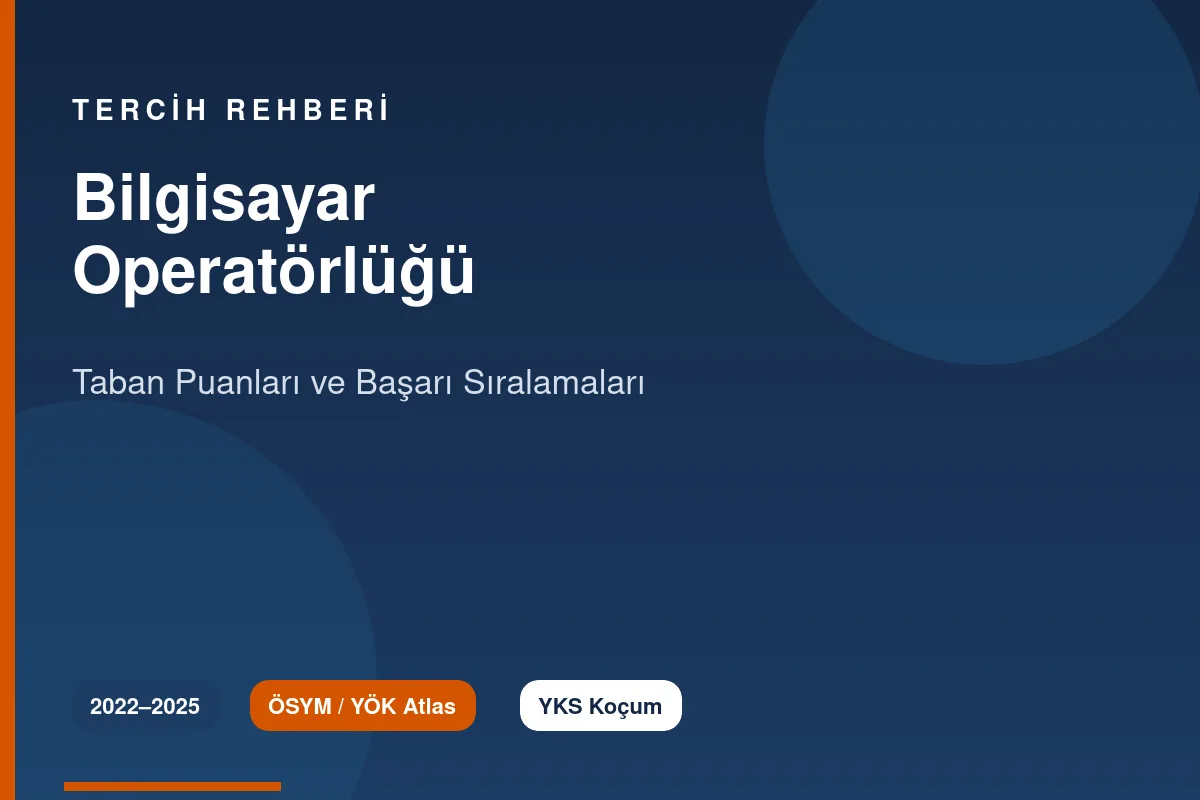 Bilgisayar Operatörlüğü Taban Puanları Kapak