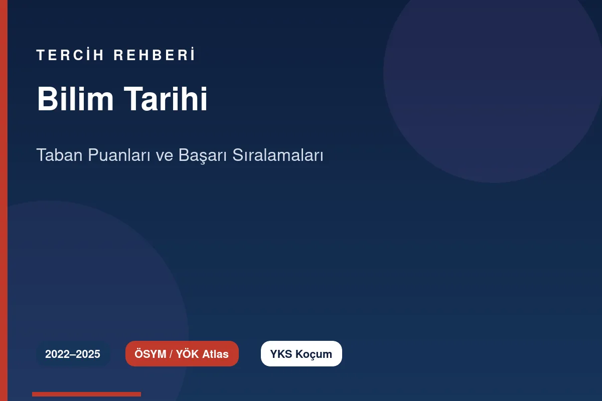 Bilim Tarihi Taban Puanları 2026 ve Başarı Sıralamaları (2022-2025)