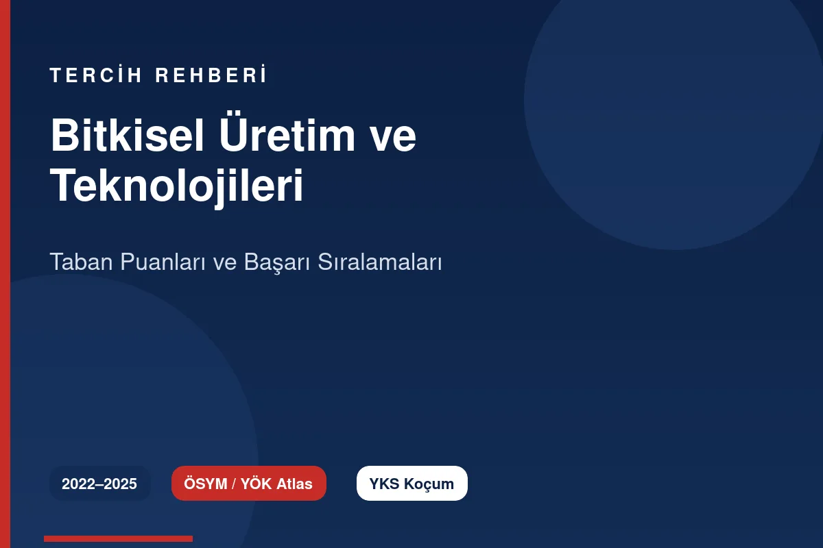 Bitkisel Üretim ve Teknolojileri Taban Puanları Kapak