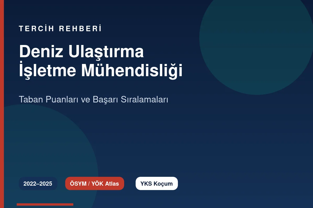 Deniz Ulaştırma İşletme Mühendisliği Taban Puanları 2026 ve Başarı Sıralamaları (2022-2025)