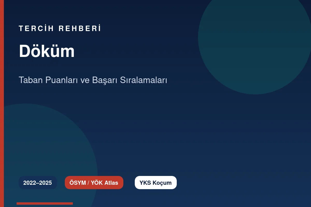 Döküm Taban Puanları 2026 ve Başarı Sıralamaları (2022-2025)