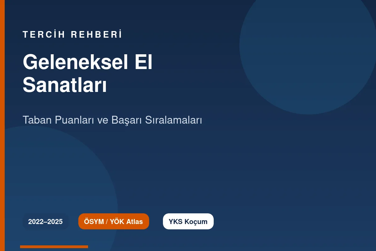 Geleneksel El Sanatları Taban Puanları 2026 ve Başarı Sıralamaları (2022-2025)