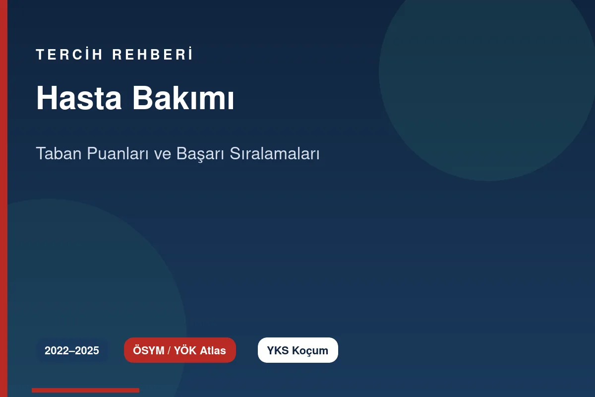 Hasta Bakımı Taban Puanları 2026 ve Başarı Sıralamaları (2022-2025)