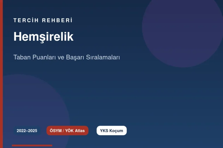 Hemşirelik Taban Puanları 2026 ve Başarı Sıralamaları (2022-2025)