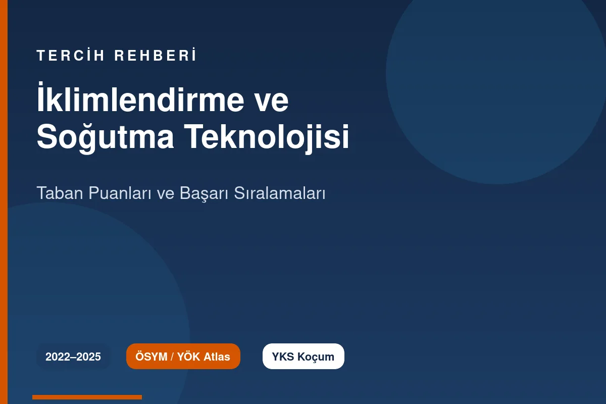 İklimlendirme ve Soğutma Teknolojisi Taban Puanları 2026 ve Başarı Sıralamaları (2022-2025)