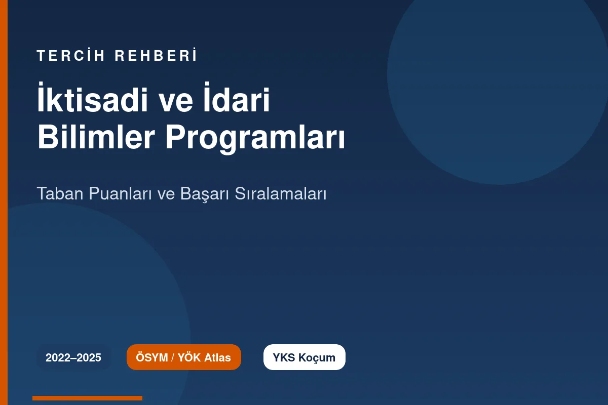 İktisadi ve İdari Bilimler Programları Taban Puanları Kapak
