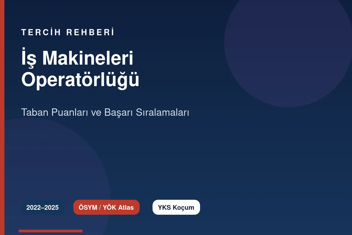 İş Makineleri Operatörlüğü Taban Puanları Kapak