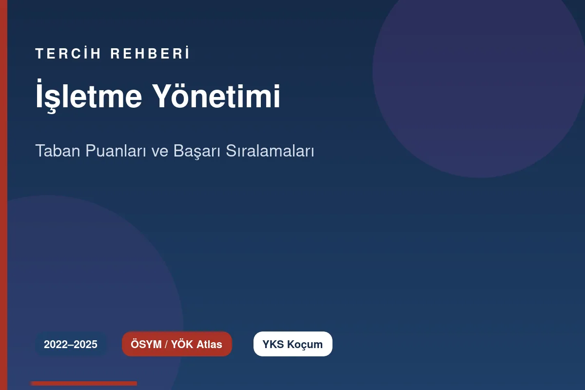İşletme Yönetimi Taban Puanları 2026 ve Başarı Sıralamaları (2022-2025)
