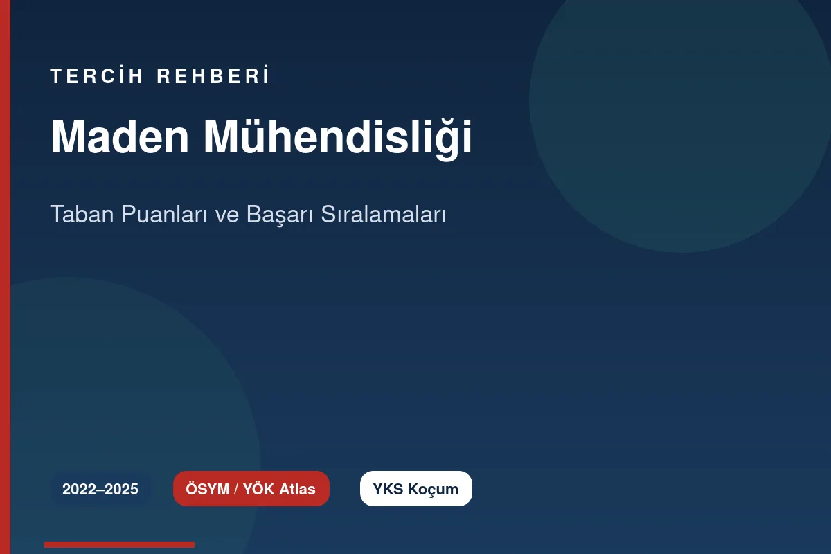 Maden Mühendisliği Taban Puanları Kapak