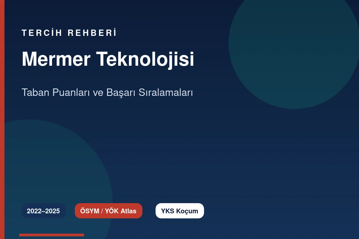 Mermer Teknolojisi Taban Puanları 2026 ve Başarı Sıralamaları (2022-2025)