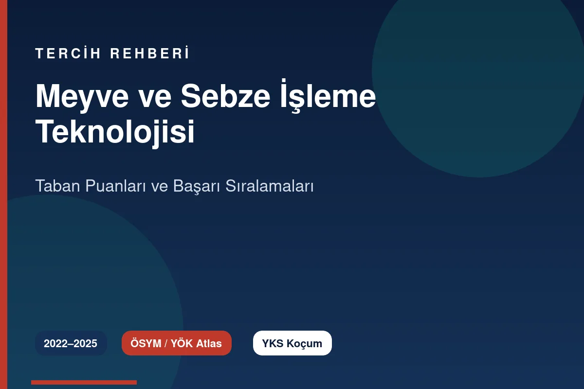 Meyve ve Sebze İşleme Teknolojisi Taban Puanları Kapak
