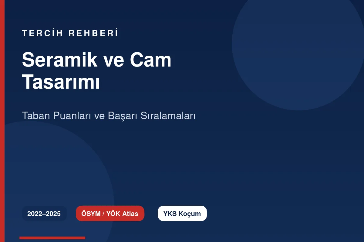 Seramik ve Cam Tasarımı Taban Puanları 2026 ve Başarı Sıralamaları (2022-2025)