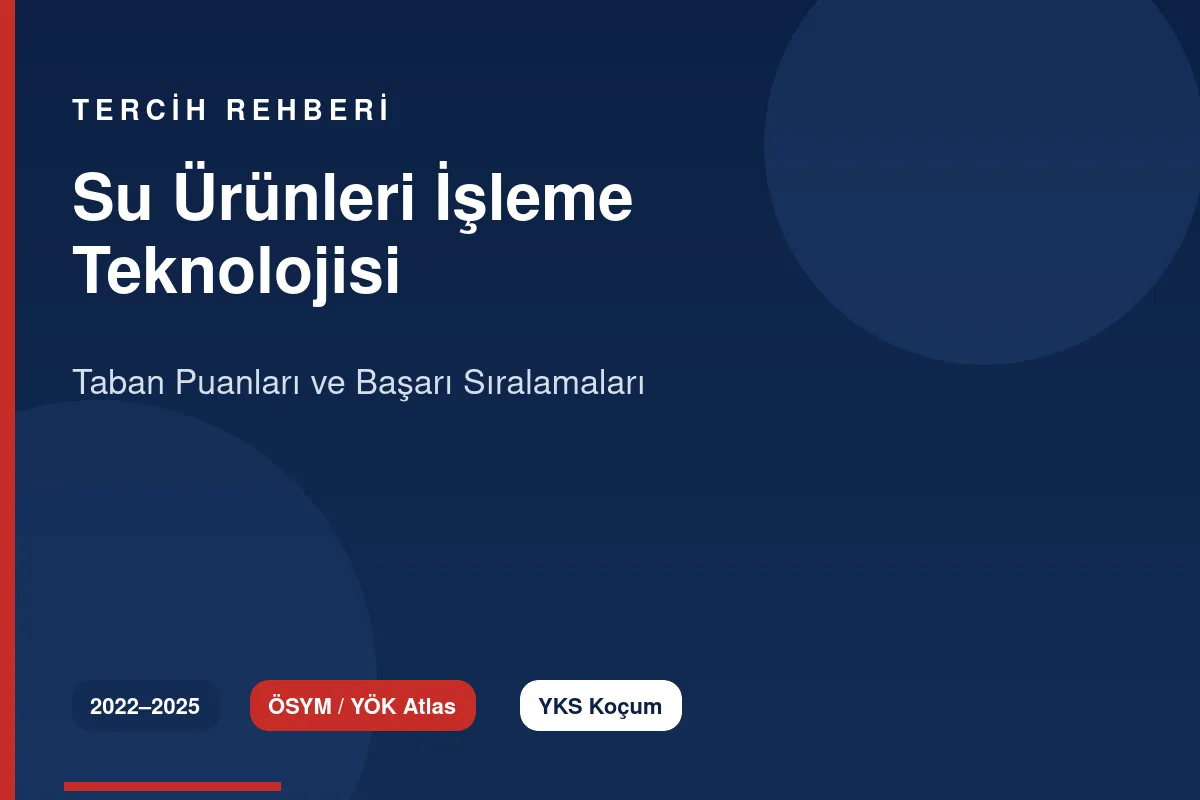 Su Ürünleri İşleme Teknolojisi Taban Puanları Kapak