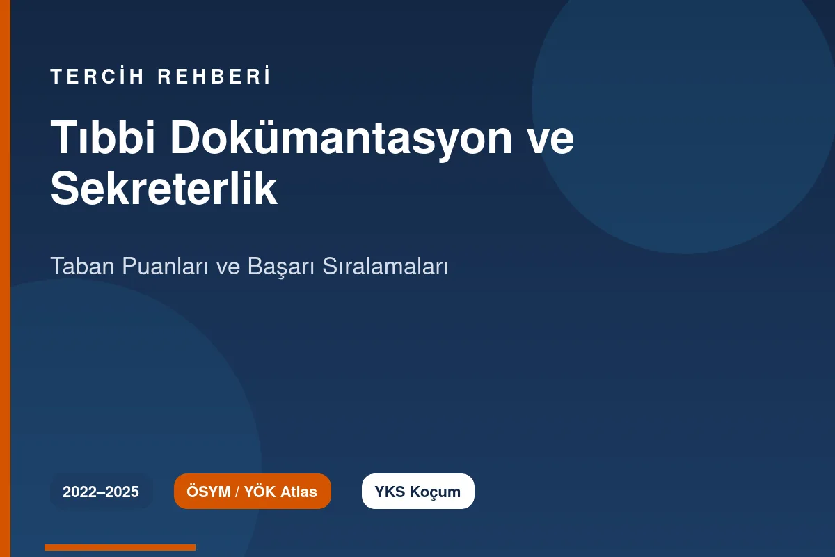 Tıbbi Dokümantasyon ve Sekreterlik Taban Puanları Kapak