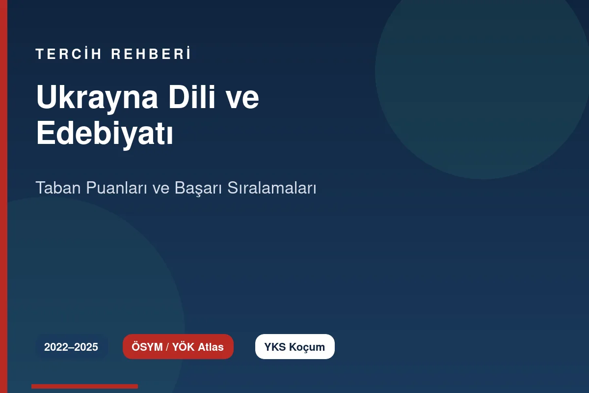 Ukrayna Dili ve Edebiyatı Taban Puanları 2026 ve Başarı Sıralamaları (2022-2025)