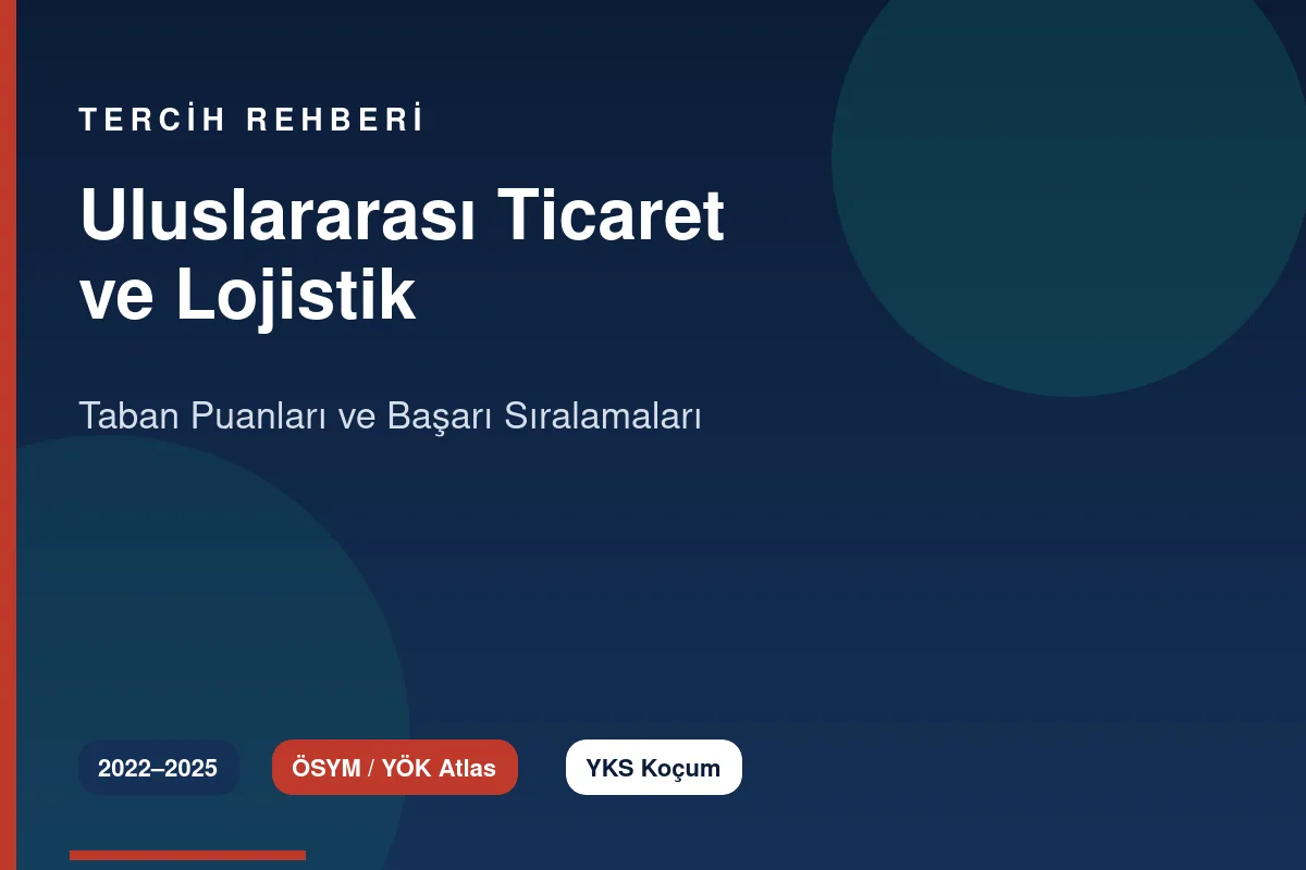 Uluslararası Ticaret ve Lojistik Taban Puanları 2026 ve Başarı Sıralamaları (2022-2025)