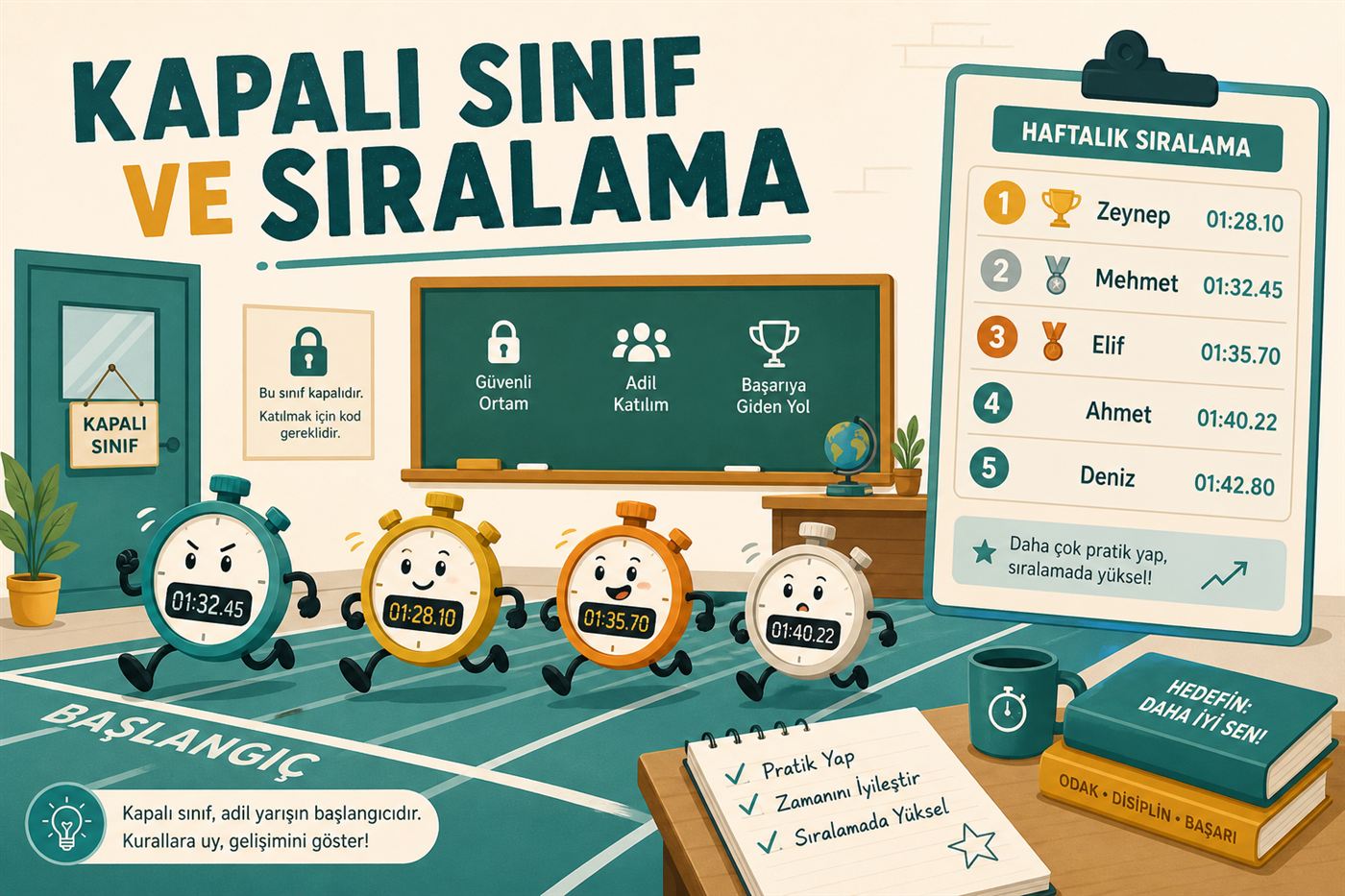 Kapalı sınıf ve sıralama: Sınav Buddy