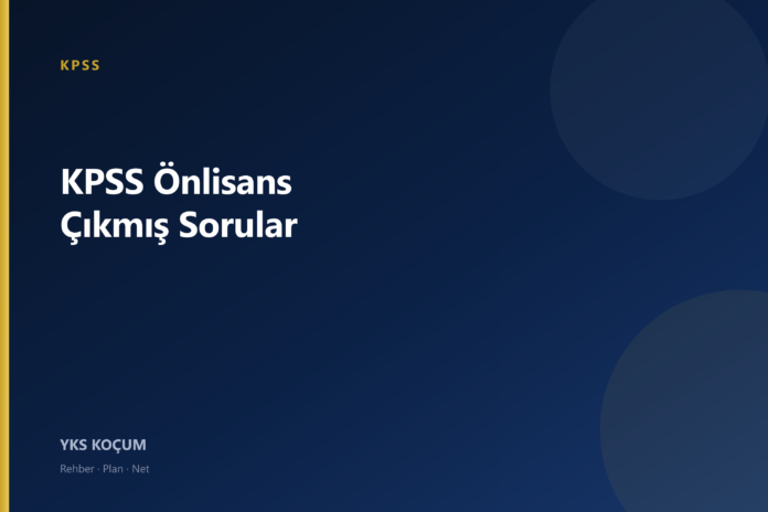 KPSS önlisans çıkmış kapak