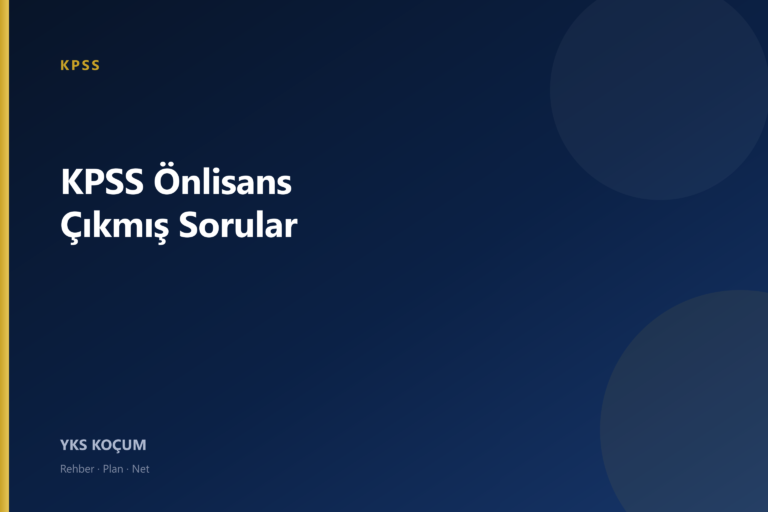 KPSS Önlisans Çıkmış Sorular
