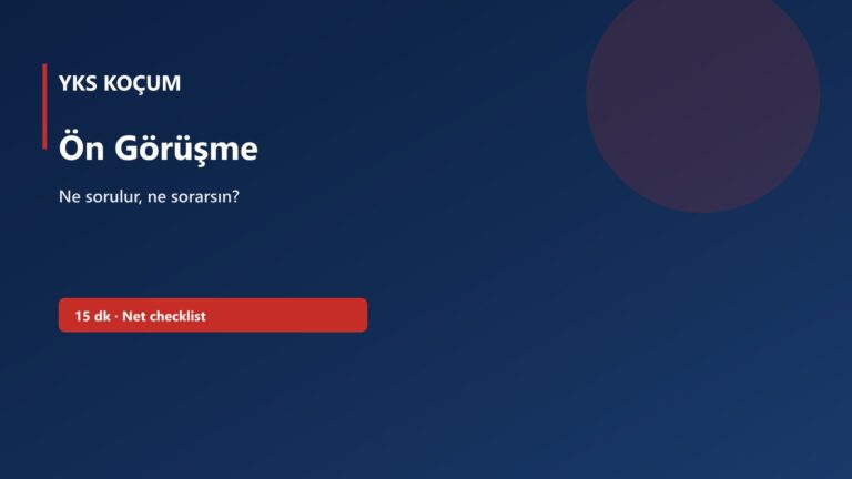 Ön Görüşme — YKS Koçum kapak görseli