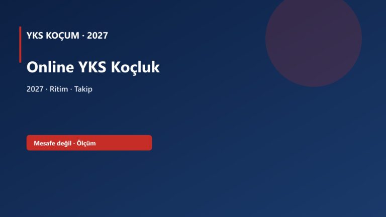 Online YKS Koçluk — YKS Koçum 2027 kapak