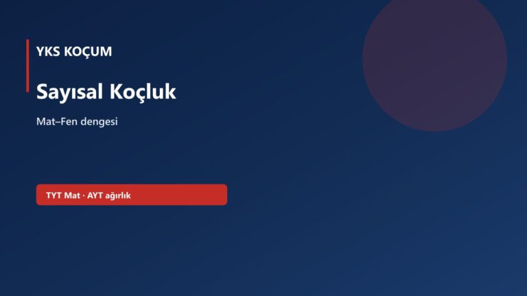 Sayısal Koçluk — YKS Koçum kapak görseli