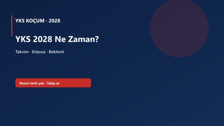 YKS 2028 Ne Zaman? — YKS 2028 kapak görseli