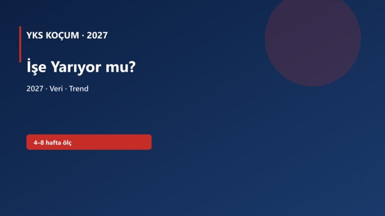 İşe Yarıyor mu? — YKS Koçum 2027 kapak