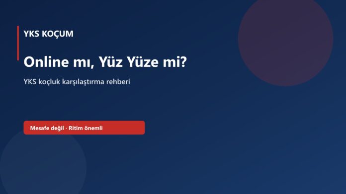 Online vs Yüz Yüze YKS Koçluk Online YKS koçluk mu yüz yüze mi kapak görseli: ritim ve takip vurgulu karşılaştırma